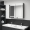 vidaXL Dulap de baie cu oglindă și LED, gri, 80x12x68 cm 326513