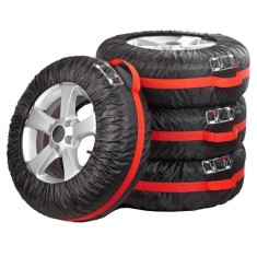 Set 4 huse pentru anvelope auto 12&rdquo;-18&rdquo; Siegbert&reg;, negru cu rosu Automobile ProTravel