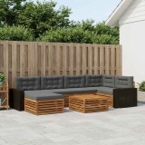 vidaXL Set de canapele de exterior cu pernă 7 pcs Natural și Antracit 3383605