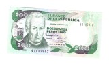 Bancnota Columbia 200 pesos 1 aprilie 1991, UNC