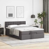 Gossi cadru de pat otoman cu saltea gri 140x200cm piele artificiala