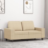 VidaXL Canapea cu 2 locuri, crem, 120 cm, material textil
