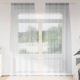 vidaXL Perdele cu perdele 2 pcs Gri &icirc;nchis 140 x 225 cm Poliester