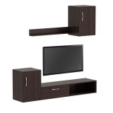 Cumpara ieftin Ansamblu comoda TV Ranian melamina nuc 130x36x27.5 cm