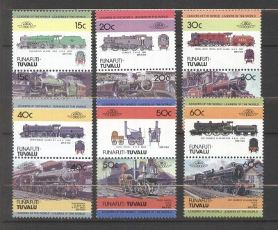 Tuvalu Funafuti 1984 Trains Railways 6 pairs Mi.1-12 MNH B.002 foto