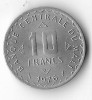 Moneda 10 francs 1976 - Mali, Africa, Aluminiu