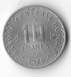 Moneda 10 francs 1976 - Mali