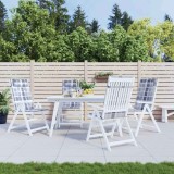 Set 4 Perne Scaun Spatar Inalt vidaXL, Gri Carouri, 120x50x3cm, Oxford, Rezistente Apa, Interior/Exterior
