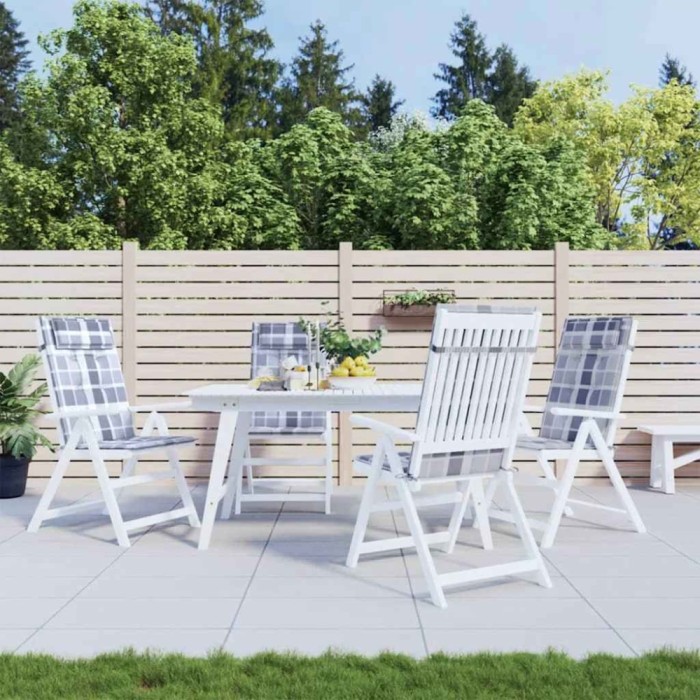 Gossi perne scaun spatar inalt 4 buc, gri, carouri, tesatura oxford