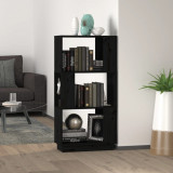 Bibliotecă/Separator cameră, negru, 51x25x101 cm lemn masiv pin, vidaXL