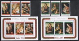 Burundi 1971 - Crăciun - &quot;Fecioara și Pruncul&quot; - Picturi de Leonardo da Vinci, Lippi, Del Sarto, s.a., 2 Serii + 2 Colițe, SET COMPLET, MNH