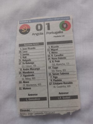 Program meci angola-portugalia foto