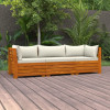 Canapea de gradina cu 3 locuri, cu perne, lemn masiv de acacia GartenMobel Dekor, vidaXL