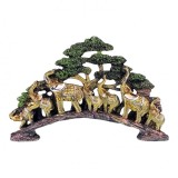 Decoratiune cu elefanti, din rasina, 42x27 cm