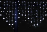 BLOOMWIN 2x1M Lumini de cort &icirc;n formă de fulgi de zăpadă, alb rece, lumini de Crăciun USB cu 8 moduri, lumini de z&acirc;ne cort cu 104 LED-uri, lumini de a