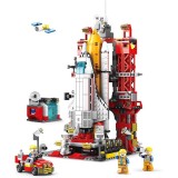 Cumpara ieftin Set constructie 3D Statie lansare rachete, 500 piese, model realist NASA, cosmos, nava spatiala, astronaut, pentru copii si adulti pasionati de spatiu