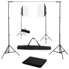 VidaXL Kit studio foto cu lumini softbox și fundal 3055061