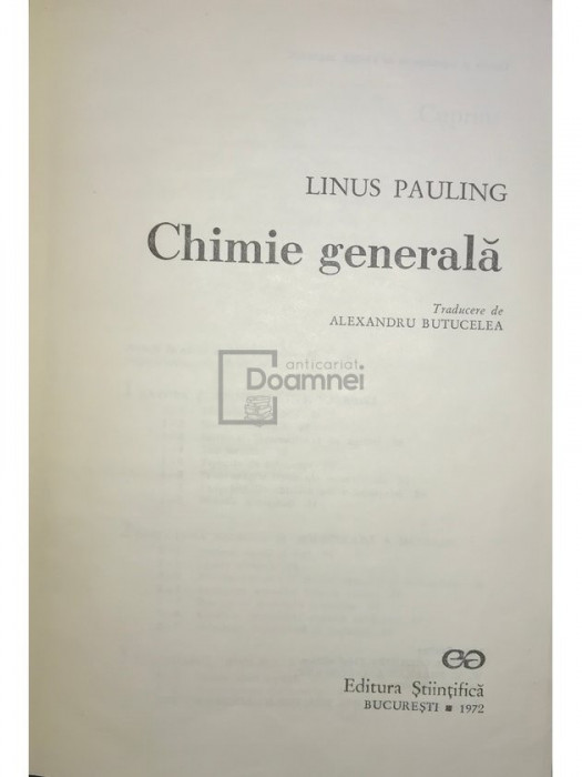 Linus Pauling - Chimie generală (editia 1972)