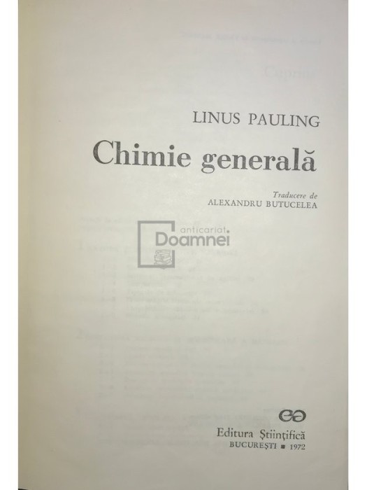 Linus Pauling - Chimie generala (Editia: 1972)