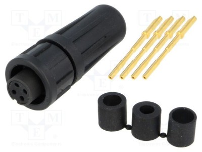 Conector circular mufă mamă 4 pini 5A 125V IP68 SWITCHCRAFT EN2 lipire foto