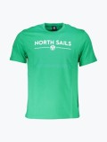 Tricou barbati din bumbac cu croiala Regular fit si imprimeu cu logo verde, 3XL, 2XL, L, M, S, XL, North Sails
