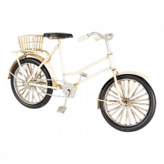 Macheta Bicicleta Retro din metal alb 23 cm x 7 cm x 12 h foto