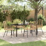 vidaXL Set de dining de grădină 5 piese Maro Poliratan