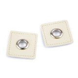 Set 2 ocheti metalici pentru cusut 30 x 30 mm, Crem, Crisalida