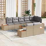 vidaXL Set canapea grădină 9 piese cu perne Bej ratan sintetic Acacia