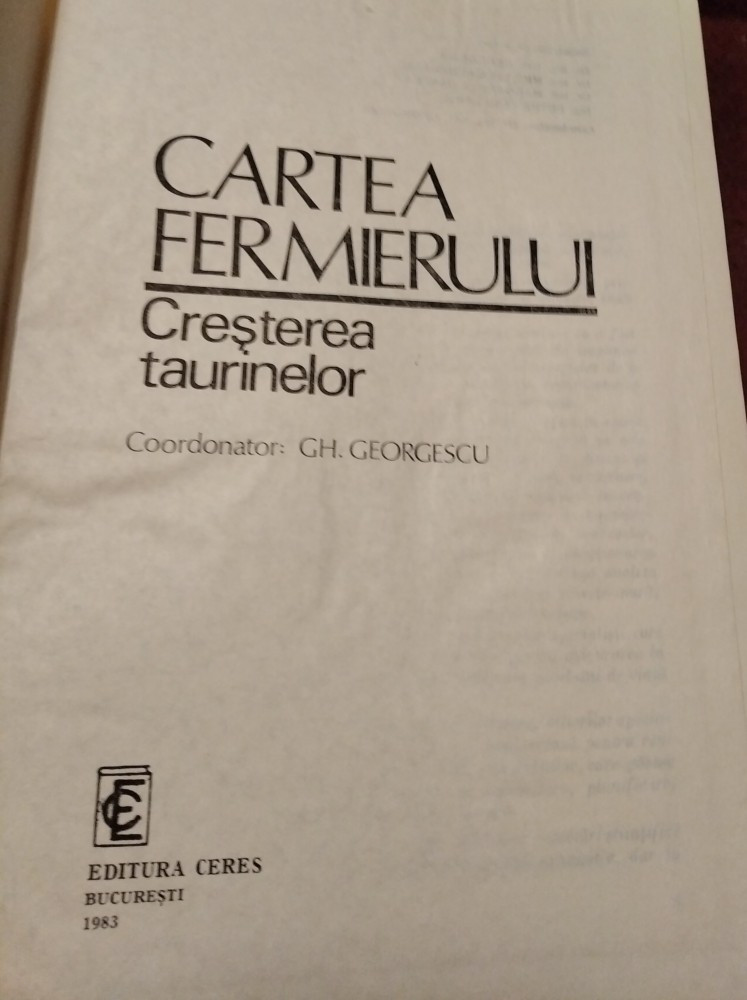 CARTEA FERMIERULUI CRESTEREA TAURINELOR | Okazii.ro