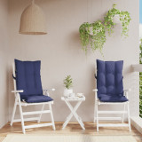 VidaXL Perne scaune cu spătar &icirc;nalt, 2 buc., bleumarin, textil oxford
