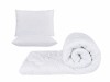 Set Pilota 220x200cm + 2 Perne 50x70cm, Microfibra Alba, Matlasat, 250gsm, Confort Dormitor