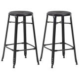 Cumpara ieftin Scaune de bar, 2 buc., negru, otel