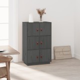 vidaXL Dulap &icirc;nalt, gri, 67x40x108,5 cm, lemn masiv de pin
