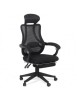 Scaun Birou Ergonomic OFF 927, Mesh, Recliner, Suport Picioare, Negru, 100kg, Tetiera Detasabila, Inaltime Reglabila