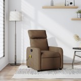 VidaXL Fotoliu de masaj rabatabil, maro, material textil
