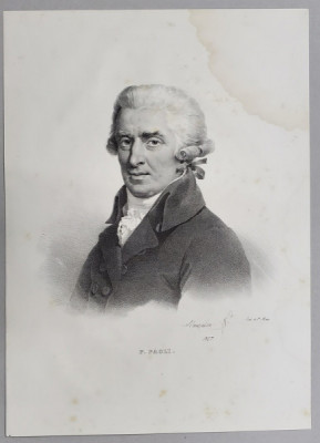 PASQUALE PAOLI , OM DE STAT CORSICAN , LITOGRAFIE , DESEN de MAUZAISSE , litografiat de C. MOTTE , 1827 foto