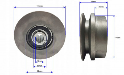 Ambreiaj centrifugal pentru compactor 115mm 19mm foto