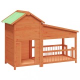 Cumpara ieftin Cusca de caine, maro miere, 143x60,5x109 cm, lemn masiv de pin