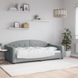 VidaXL Cadru de pat, gri deschis, 90x190 cm, material textil