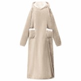 Cumpara ieftin Hanorac patura Bej l Fleece si Flanel