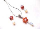 set colier si cercei cu piatra lunii si agate 38662