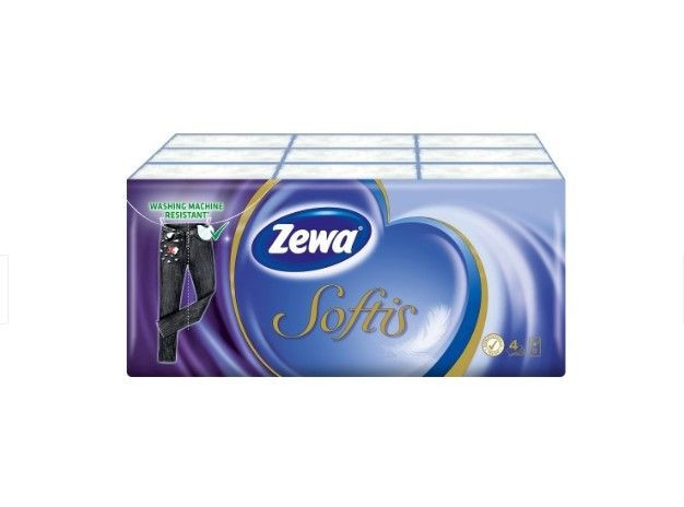 Batiste nazale Zewa Softis Standard Pocket, 4 straturi, 9 x 5, 45 buc