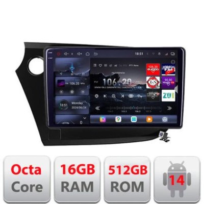 Navigatie Honda Insight 2009-2014 Edotec Kit-insight 8 core QLED 2K 16+512 360 Android Waze USB Navigatie Internet Youtube Radio CarStore Technology foto