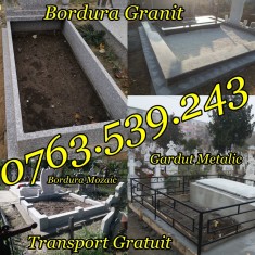 Imprejmuire Morminte Gardut Metalic Bordura Mozaic Granit foto