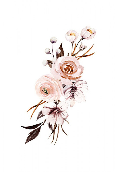 Sticker decorativ Trandafiri, Roz, 82 cm, 3608ST
