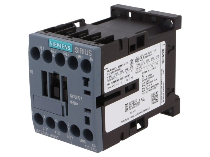 Contactor 3P 24VDC 17A, NO x3