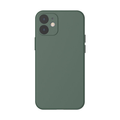 Husă Cu Gel De Silice Lichid Baseus Husă Cu Gel Flexibil Pentru IPhone 12 Mini Verde &amp;icirc;nchis (WIAPIPH54N-YT6A) foto