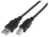 Cablu USB 2.0 Digitus A-B 5m negru, dublu ecranat, nichelat, Cu