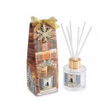 Cumpara ieftin Parfum camera cu betisoare Craciun aroma Lemn Santal si Mesteacan Alb &Oslash; 5 cm x 15 H, 40 ml